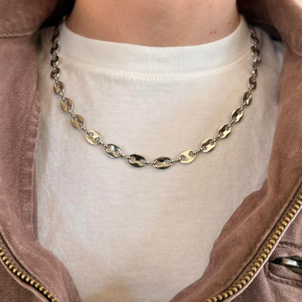 Y2k 2000s silver chain necklace